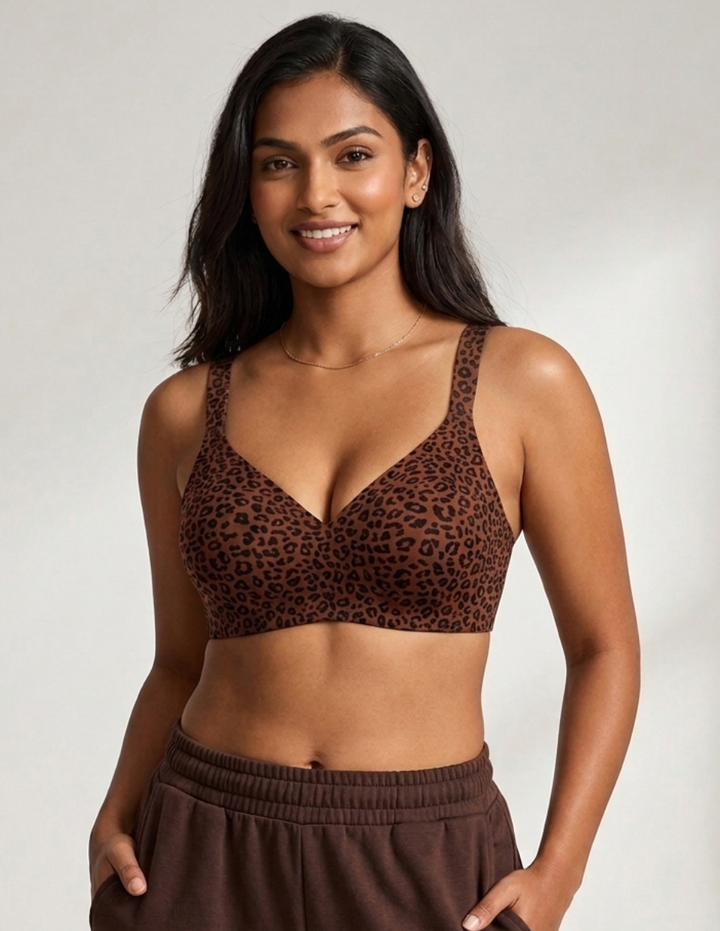 Chocolate Leopard Print Jelly Bra