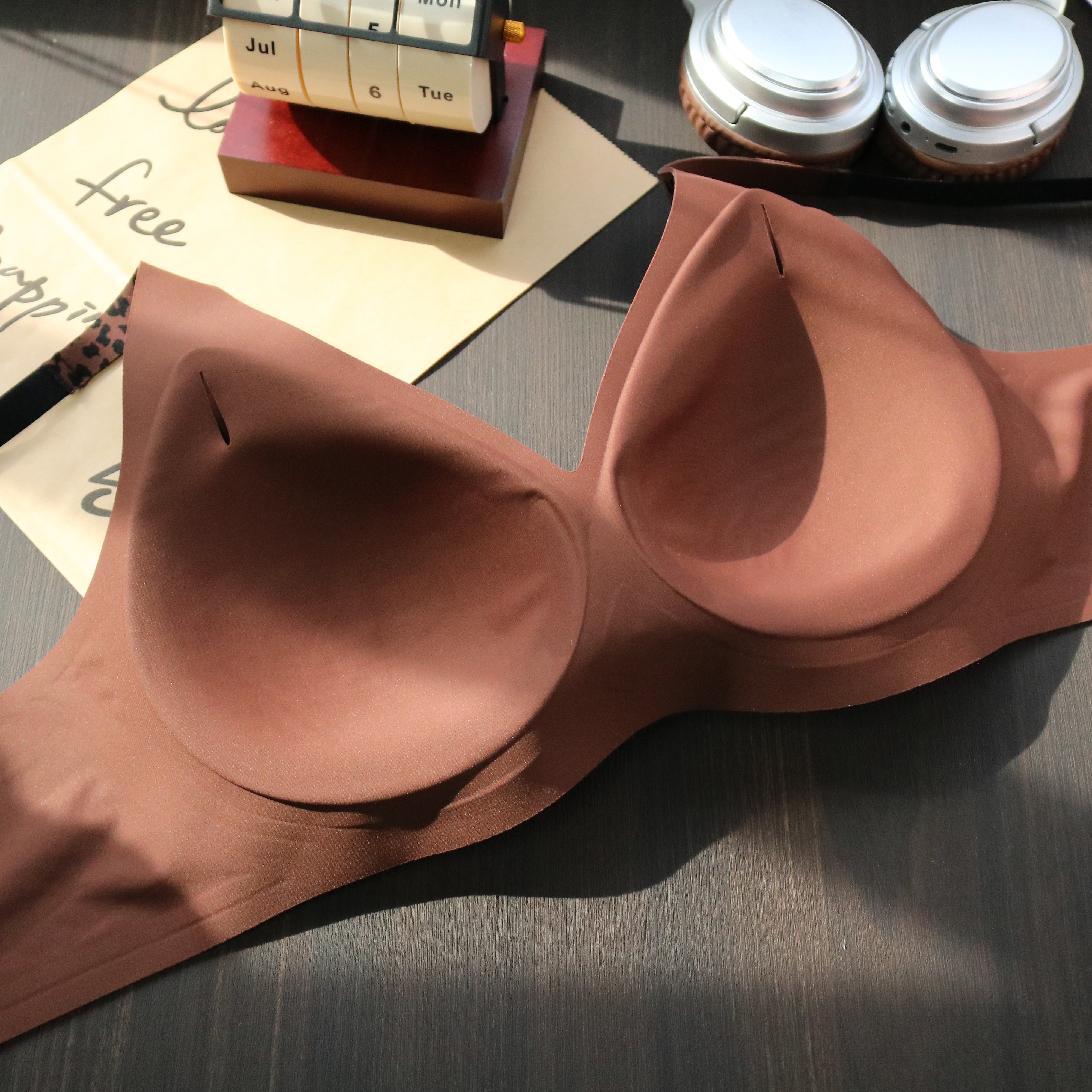 Chocolate Leopard Print Jelly Bra
