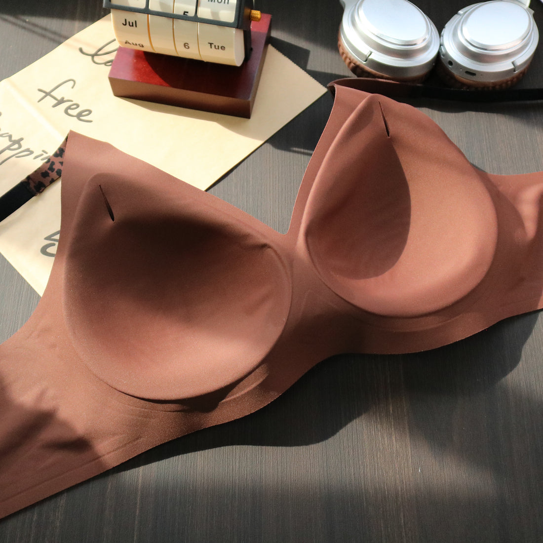 Chocolate Leopard Print Jelly Bra