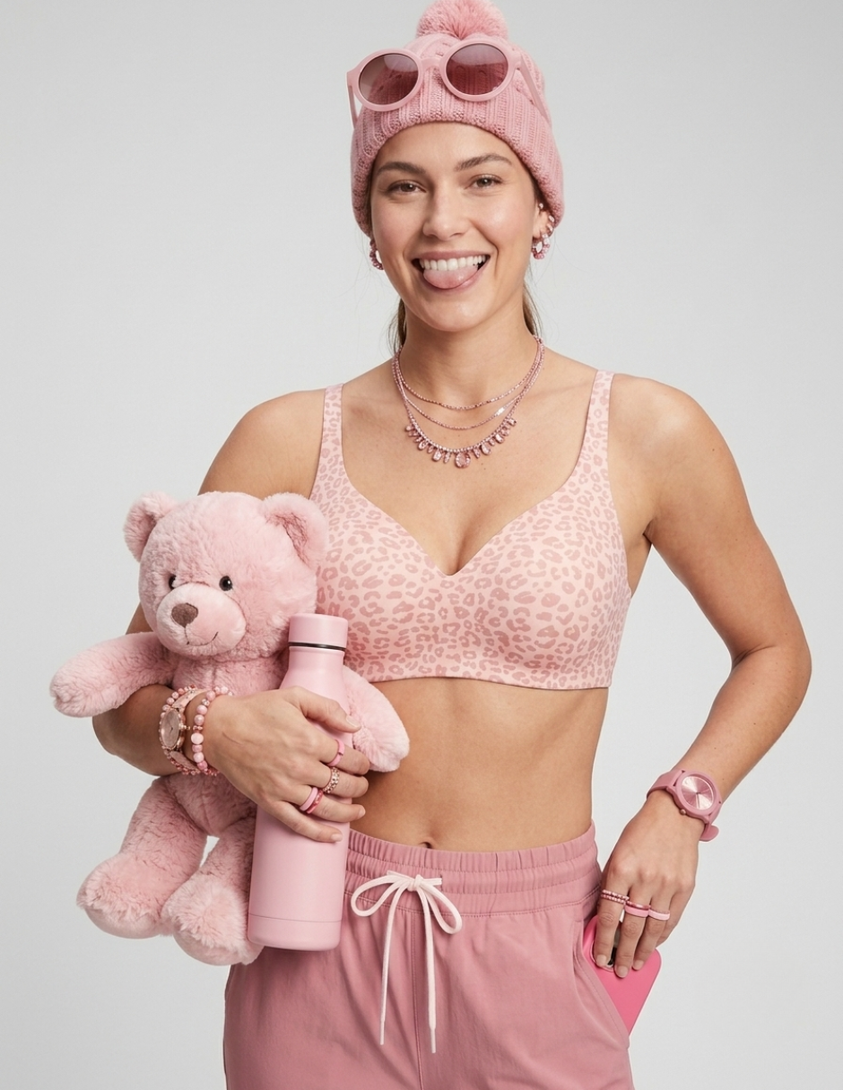 Baby Pink Leopard Print Jelly Bra
