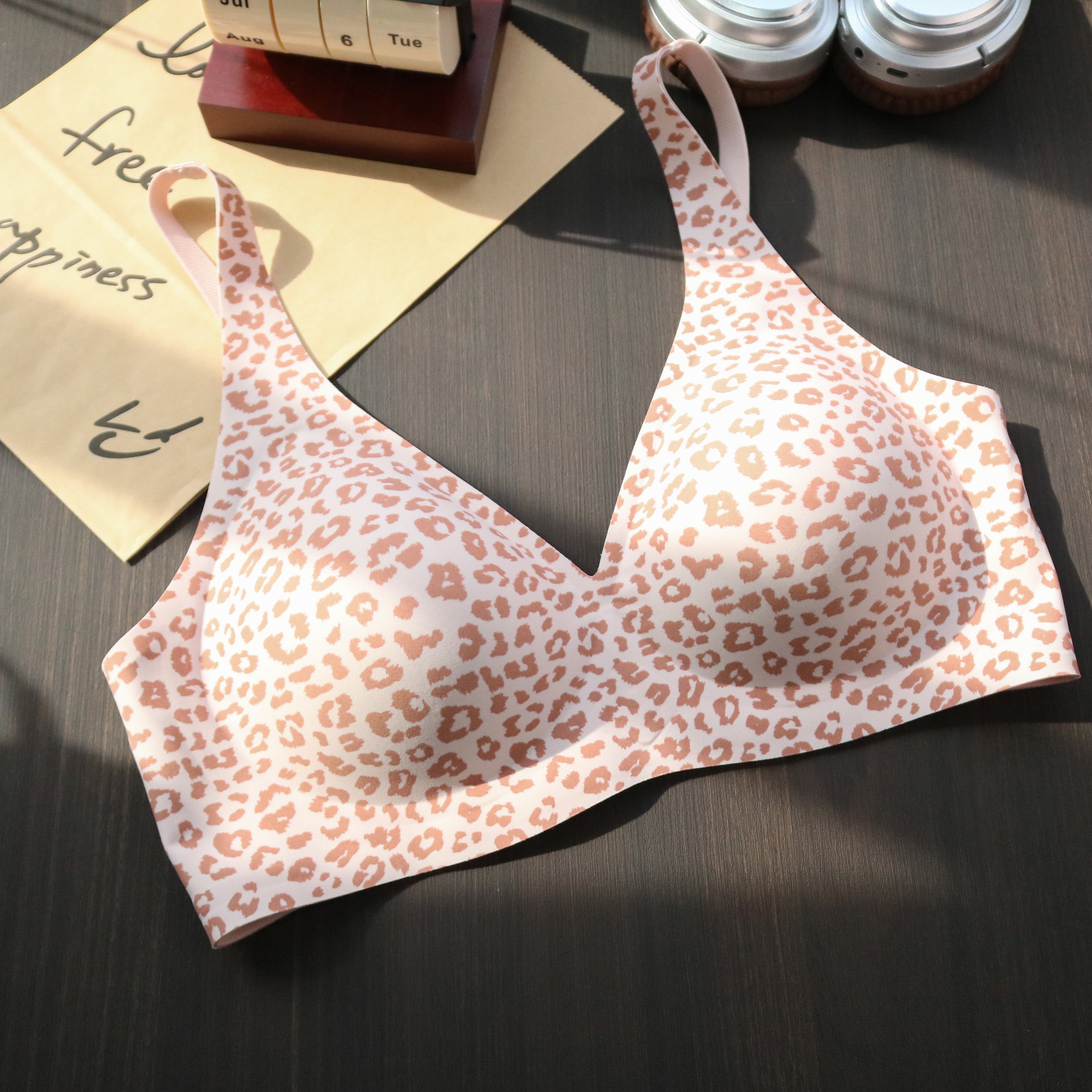 Baby Pink Leopard Print Jelly Bra