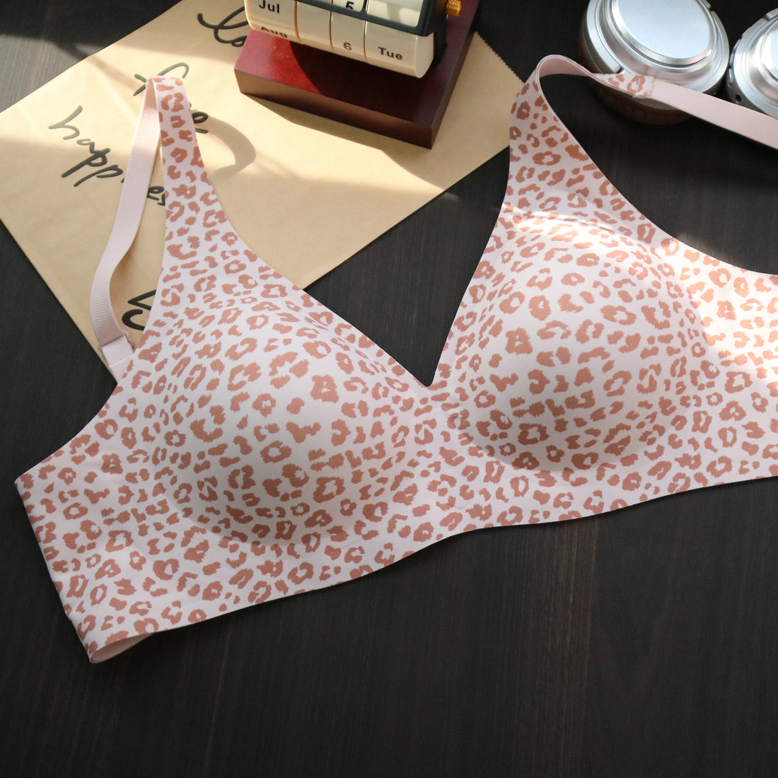 Baby Pink Leopard Print Jelly Bra